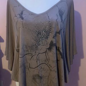 Davida Vintage Beige Rinestone Top